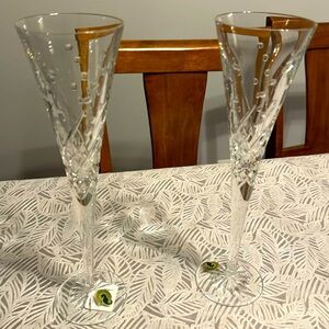 Waterford crystal “Wishes Happy Celebrations “ champagne flutes